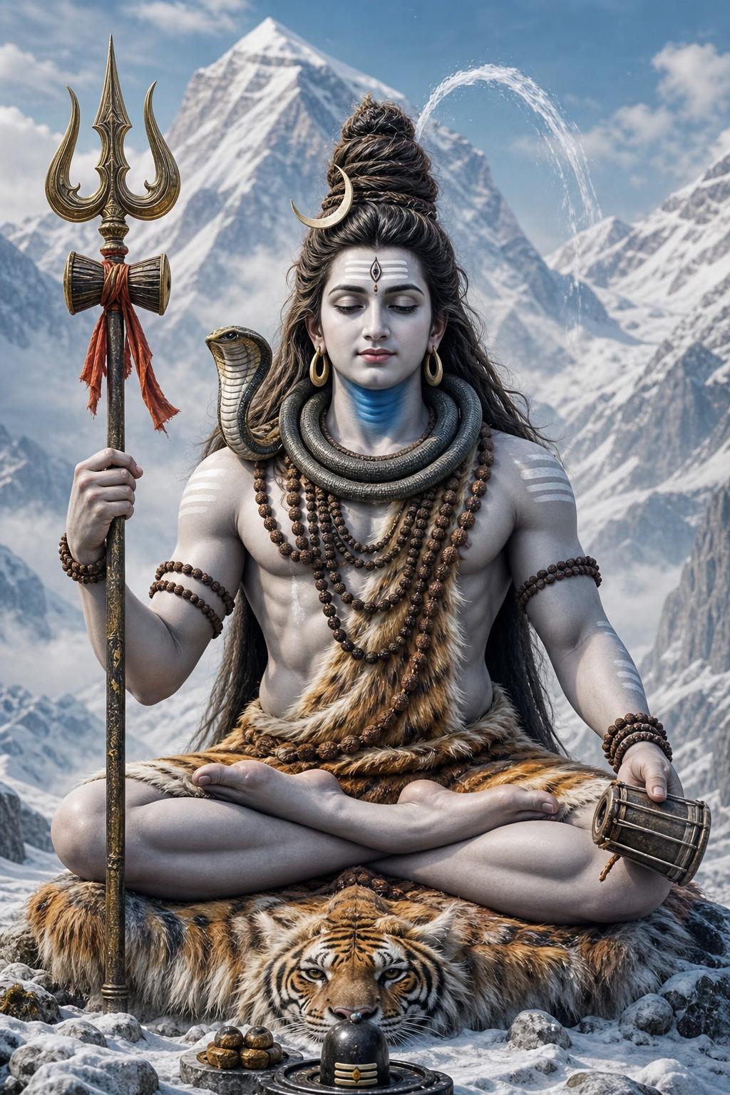 Shiva on Kailash — Devotional AI artwork