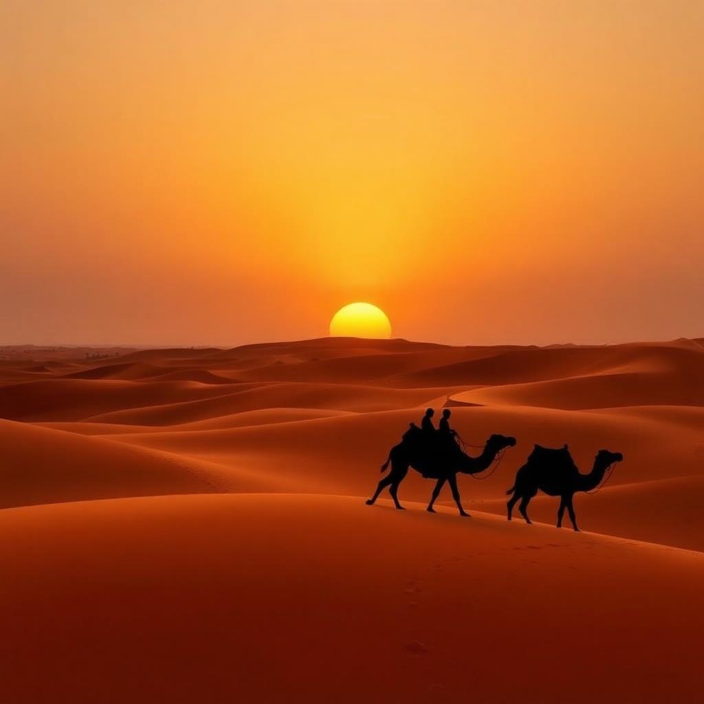 Desert Caravan — Landscape AI artwork
