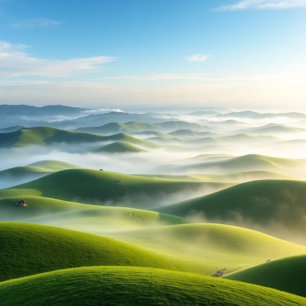 Misty Hills — Landscape AI artwork