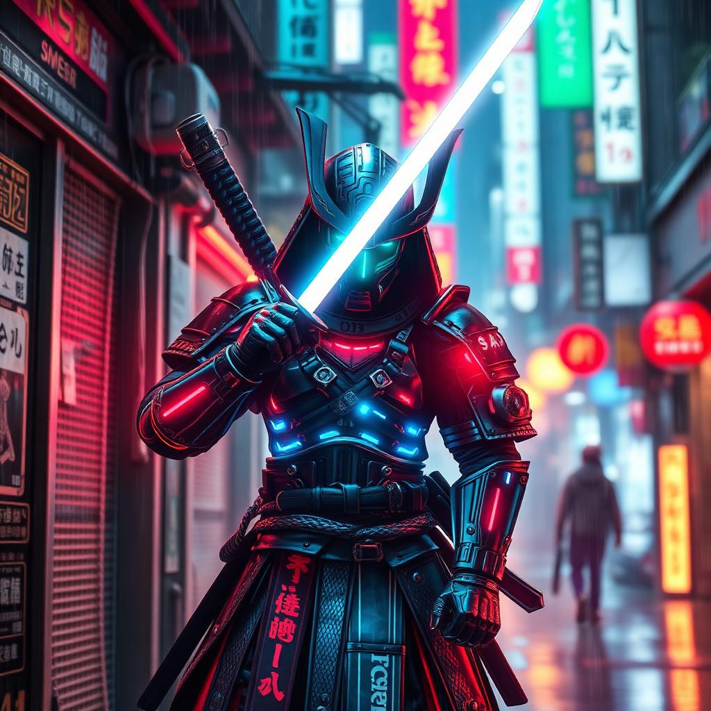 Cyber Samurai — Sci-Fi AI artwork