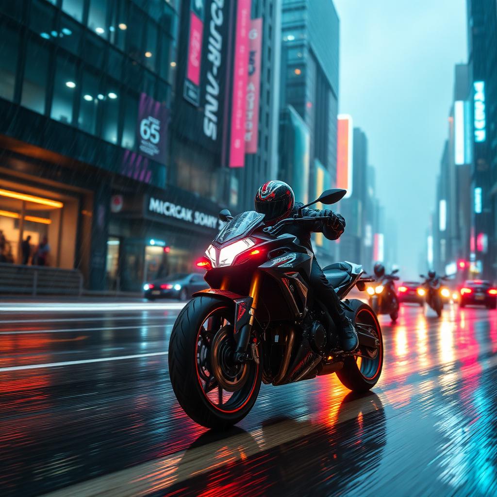 Neon Bike — Cyberpunk AI artwork