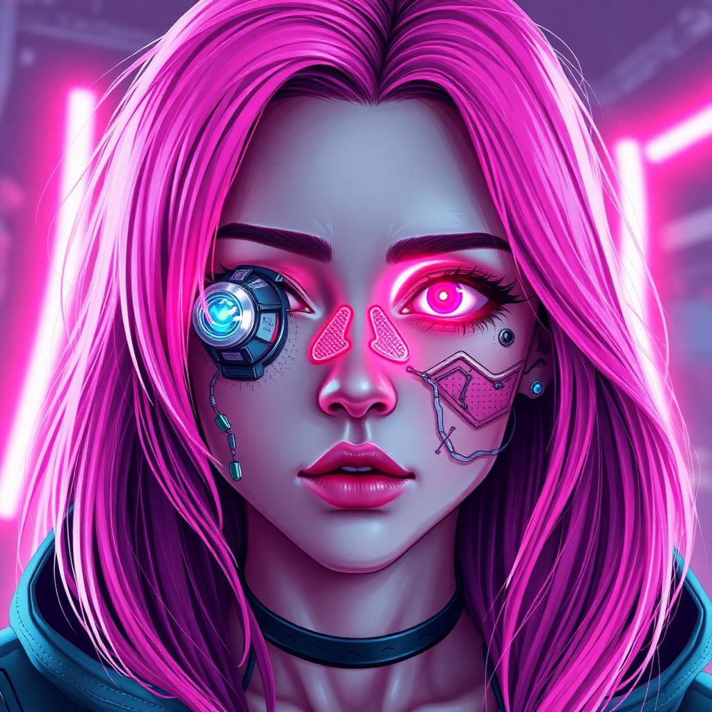 Cyber Girl — Cyberpunk AI artwork
