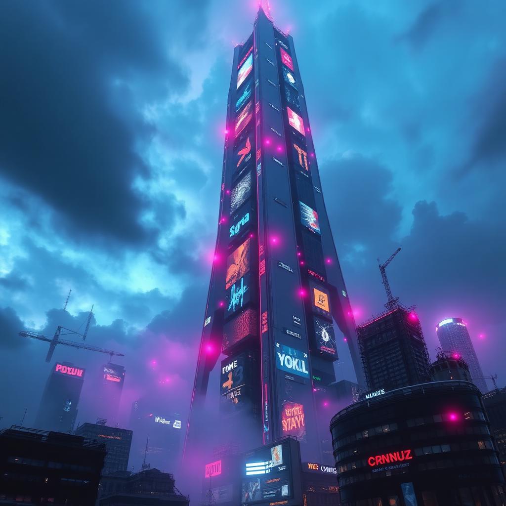 Mega Tower — Cyberpunk AI artwork
