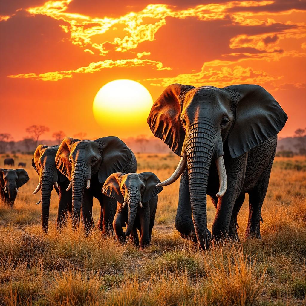 Elephant Herd — Wildlife AI artwork