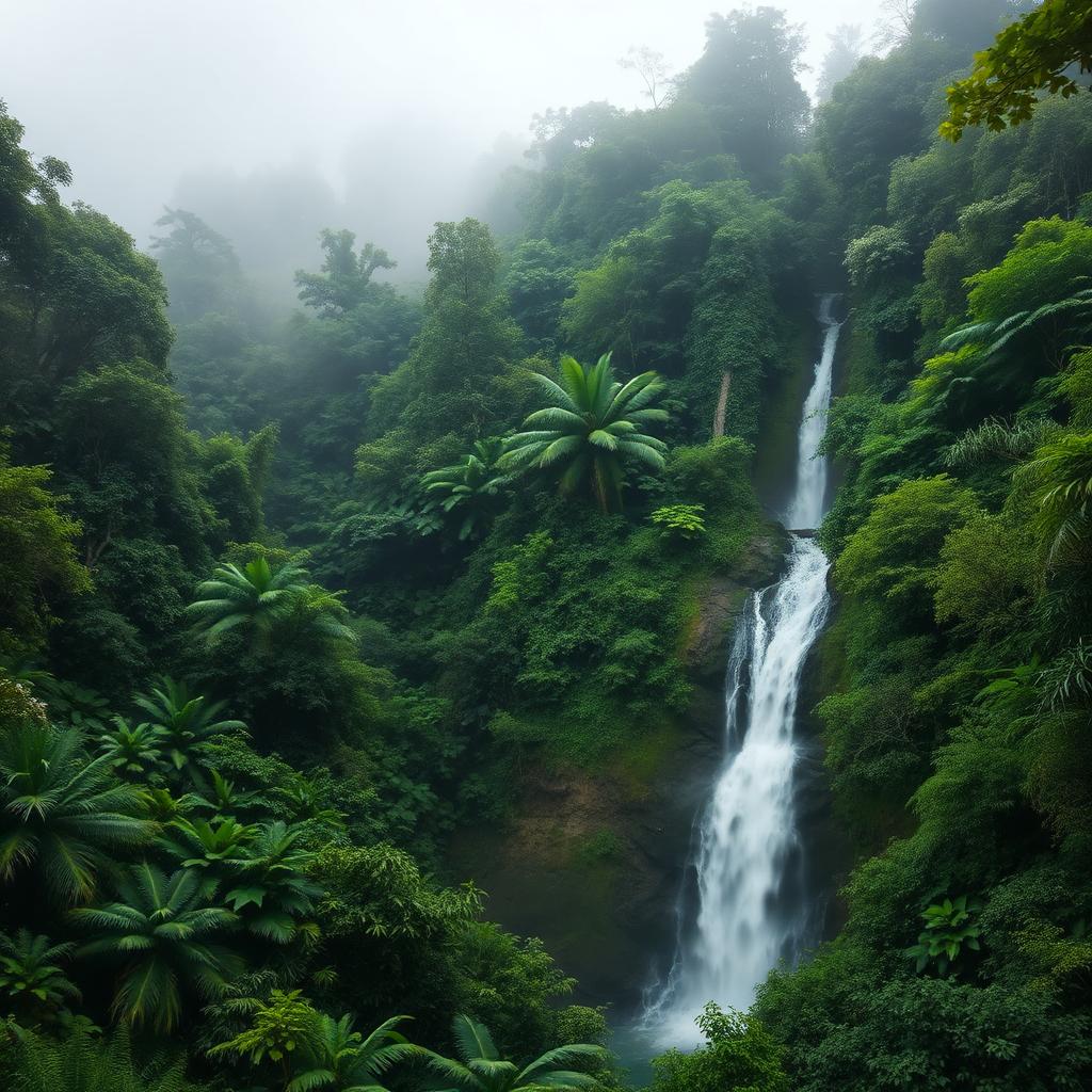 Jungle Waterfall — Landscape AI artwork