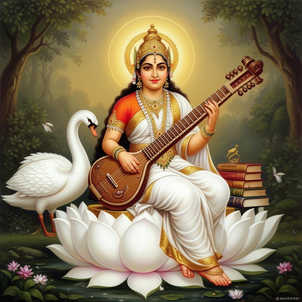 Saraswati — Devotional AI artwork