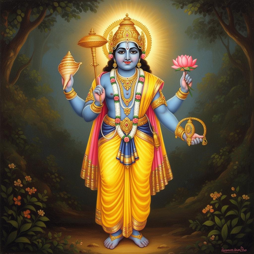 Lord Vishnu — Devotional AI artwork