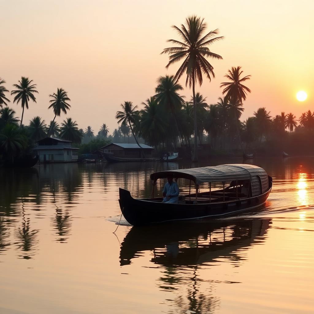 Kerala Backwaters — Landscape AI artwork
