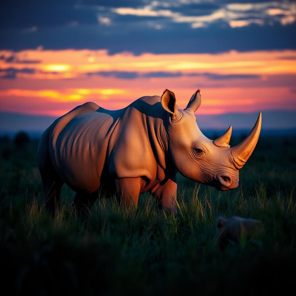 White Rhino — Wildlife AI artwork