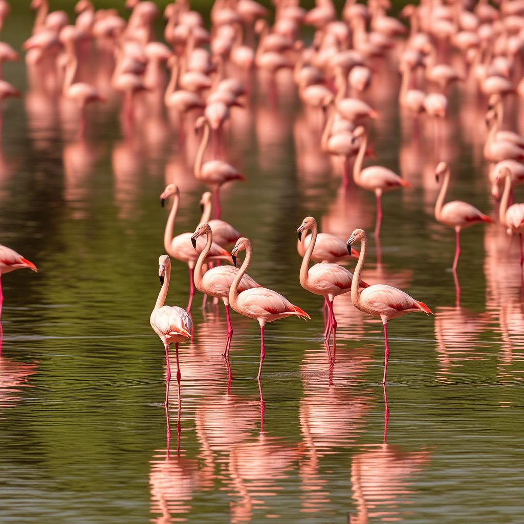 Pink Flamingos — Wildlife AI artwork